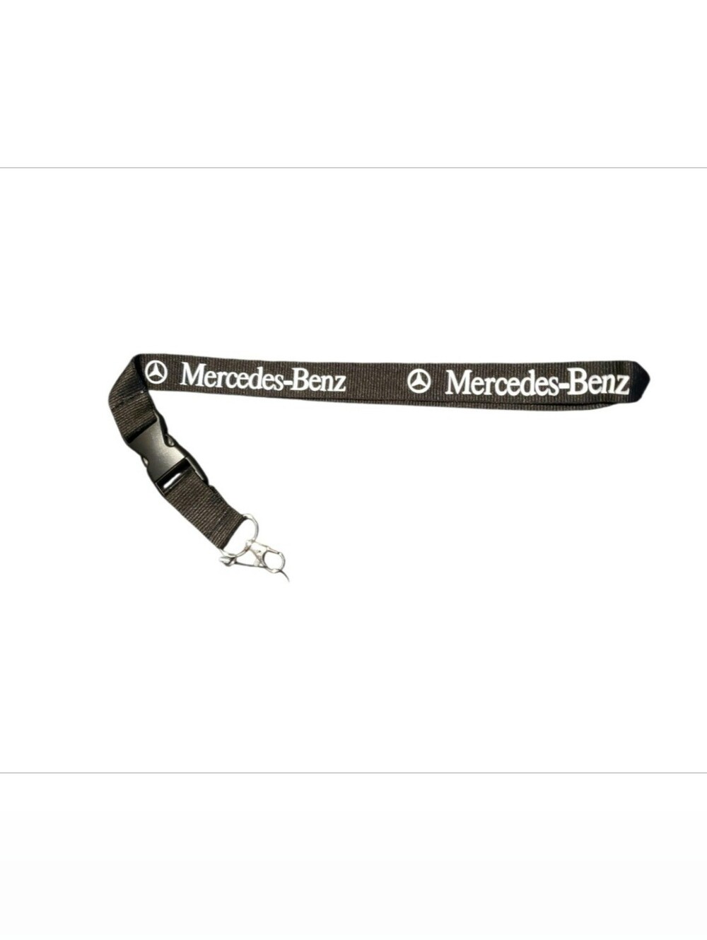 Mercedes Benz Neck Lanyard Keychain Black White Detachable 20" Badge Car Clip